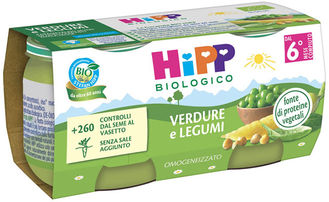 HIPP BIO OMOGENEIZZATO VERDURE/LEGUMI 2X80 G - farmacialombardia.it
