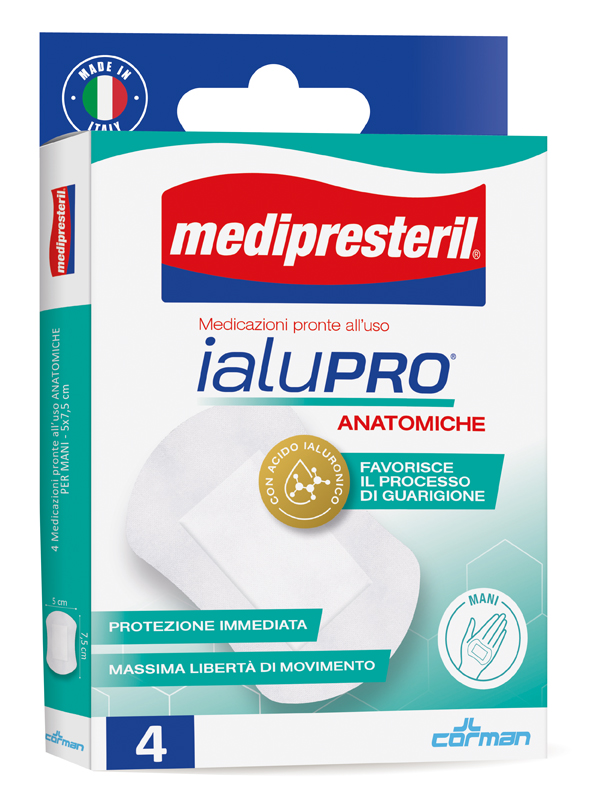 MEDIPRESTERIL IALUPRO MANI 5X7,5 CM 4 PEZZI - farmacialombardia.it