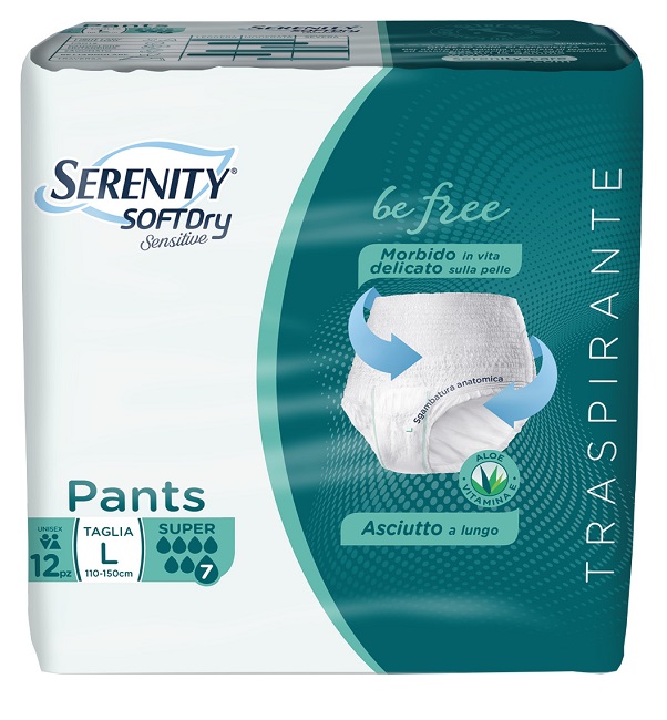 SERENITY PANTS SD SENSITIVE BE FREE SUPER L 12 PEZZI - farmacialombardia.it