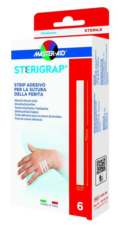MASTER-AID STERIGRAP STRIP ADESIVO SUTURA FERITE 75X6 MM 6 PEZZI - farmacialombardia.it