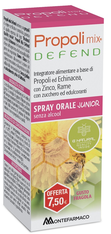 PROPOLI MIX DEFEND SPRAY ORALE JUNIOR ANALCOLICO 30 ML GUSTO FRAGOLA - farmacialombardia.it