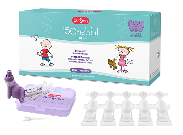 ISONEBIAL KIT PULIZIA CAVITA' NASALI 20 FLACONCINI MONODOSE 5 ML + SIRINGA LUER LOCK SOFT-JECK + AGO CANNULA + NEBULIZZATORE SPRAY - farmacialombardia.it