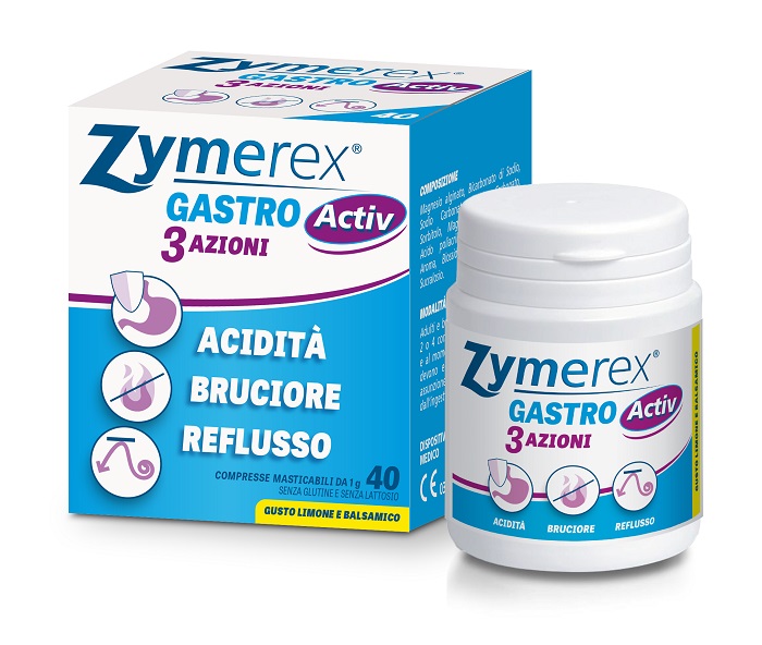 ZYMEREX GASTRO ACTIV 3 AZIONI 40 COMPRESSE MASTICABILI - farmacialombardia.it