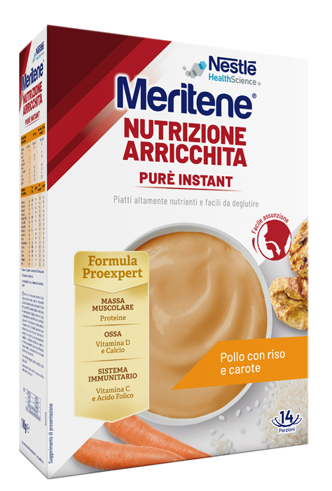 MERITENE PURE' INSTANT POLLO CON RISO E CAROTE 1 KG - farmacialombardia.it