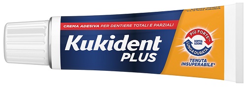 KUKIDENT PLUS DOPPIA AZIONE TENUTA INSUPERABILE CREMA ADESIVA DENTIERE 65 G - farmacialombardia.it