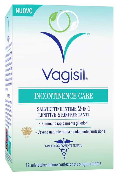 VAGISIL INCONTINENCE CARE SALVIETTINE INTIME 2IN1 LENITIVE & RINFRESCANTI 12 PEZZI - farmacialombardia.it