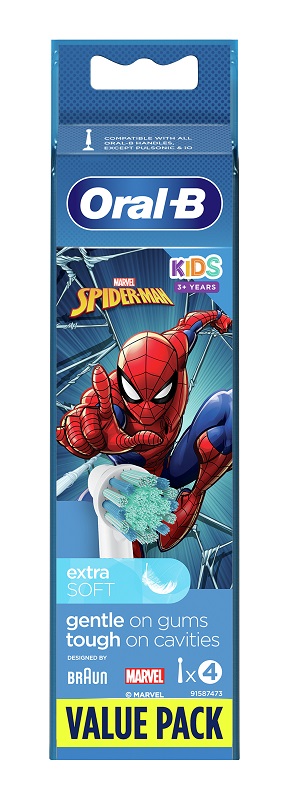ORALB KIDS SPIDERMAN TESTINE PER SPAZZOLINO ELETTRICO 4 PEZZI - farmacialombardia.it
