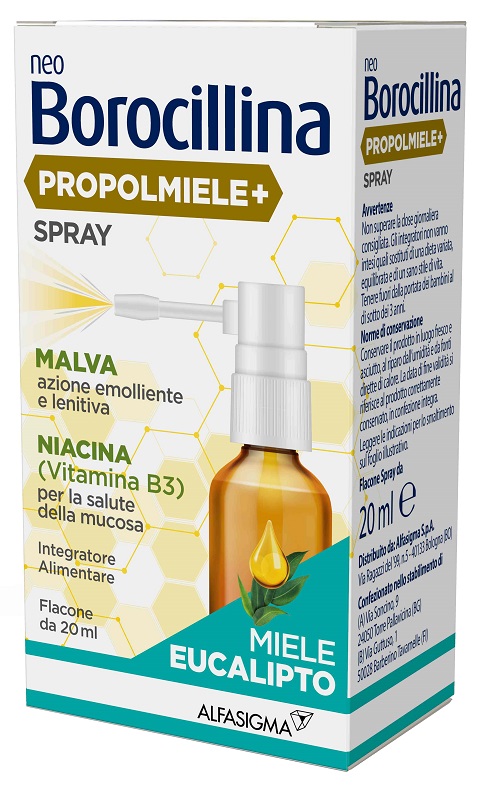 NEOBOROCILLINA PROPOLMIELE+ SPRAY MIELE EUCALIPTO 20 ML - farmacialombardia.it