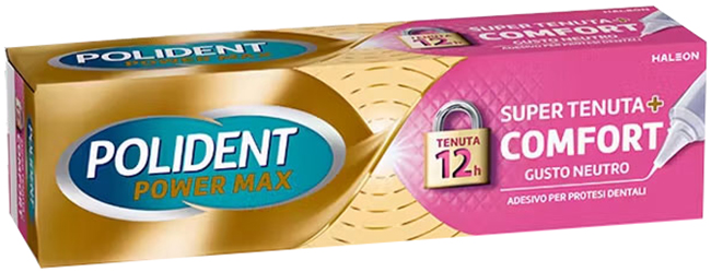 CREMA ADESIVA PROTESI DENTALI POLIDENT POWER MAX SUPER TENUTA+COMFORT 70 G - farmacialombardia.it