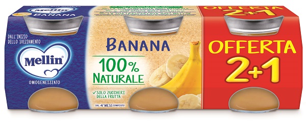MELLIN OMOGENEIZZATO BANANA 3 PEZZI DA 100 G - farmacialombardia.it