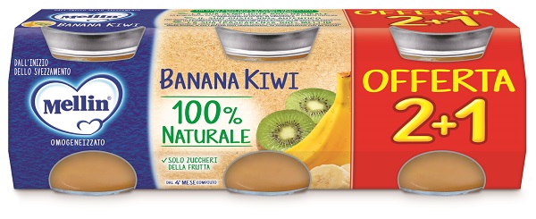 MELLIN OMOGENEIZZATO BANANA KIWI 3 PEZZI DA 100 G - farmacialombardia.it