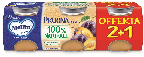 MELLIN OMOGENEIZZATO PRUGNA 3 PEZZI DA 100 G - farmacialombardia.it