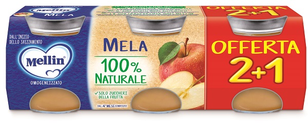 MELLIN OMOGENEIZZATO MELA 3PZ DA 100 G - farmacialombardia.it