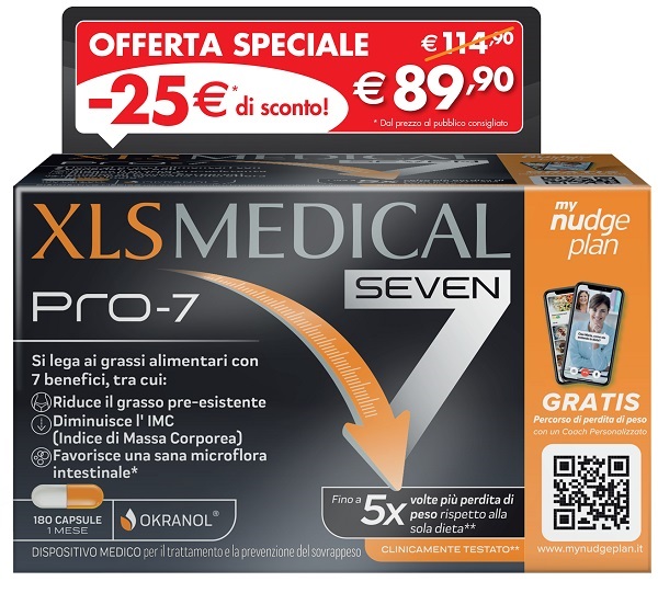XLS MEDICAL PRO 7 180 CAPSULE TAGLIO PREZZO - farmacialombardia.it