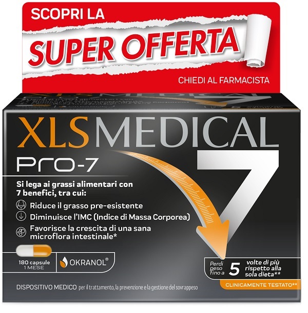 XLS MEDICAL PRO-7 180 CAPSULE TAGLIO PREZZO - farmacialombardia.it
